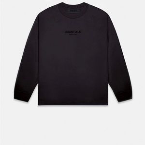 ESSENTIALS FEAR OF GOD BLACK LONG SLEEVE NWT OVERSIZED